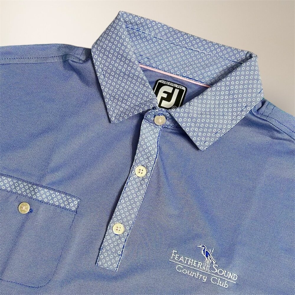 FootJoy Lavender Stretch Athletic Fit 3‎ Button Short Sleeve Golf Polo Men's M